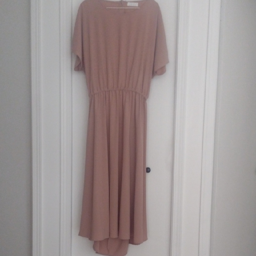 OAK + FORT Pink Dolman Sleeve High Low Sundress